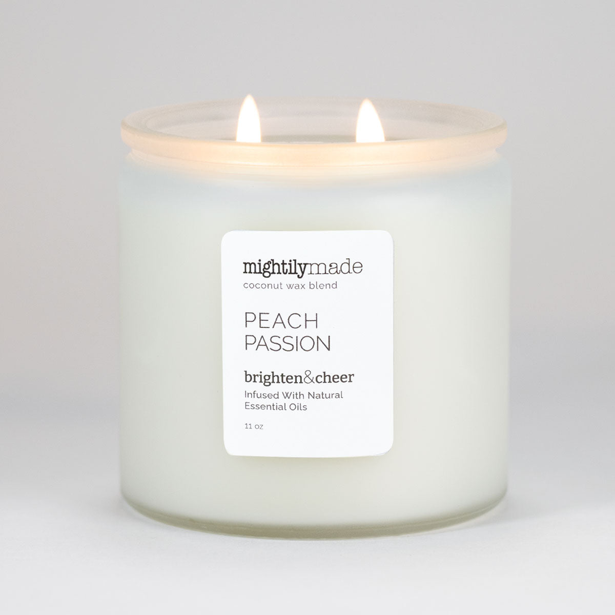 Peach Passion Coconut Wax Candle - Lit